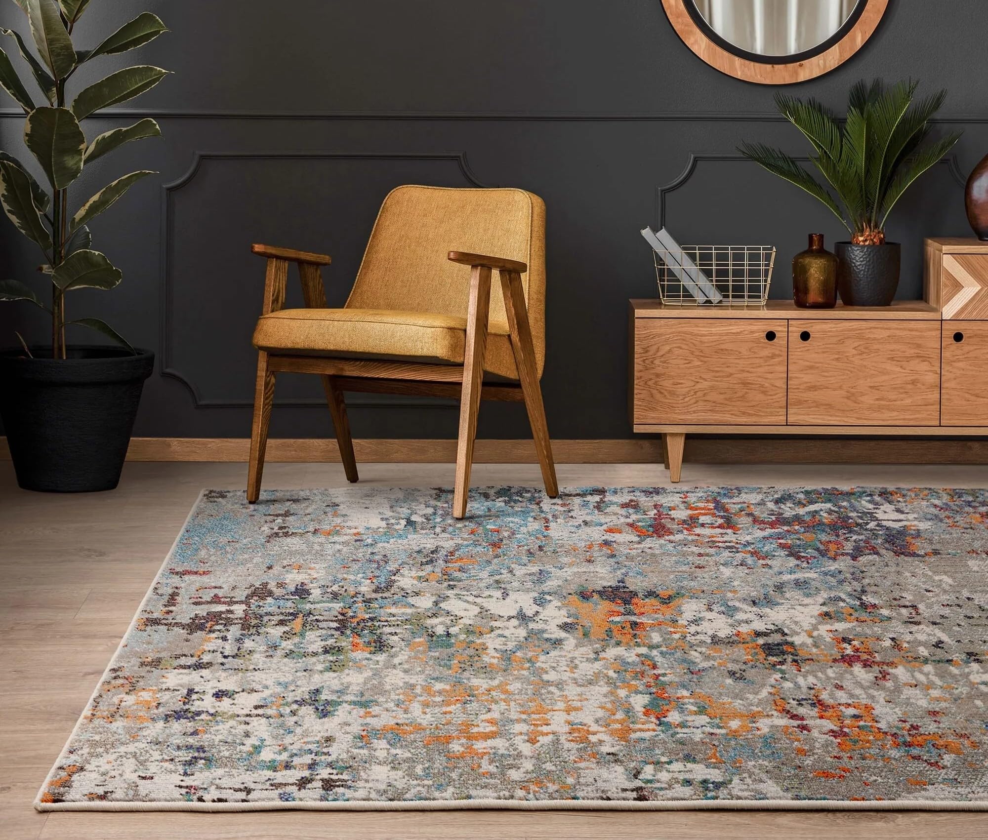 Lord of Rugs Colores Cloud Rug for Living Room, Bedroom, Kitchen, Kids Room, Dining Floor, Abstract Carpet Vibrant Multi Colours Flatweave Rug Everest CO11, Medium Size 120 x 170 cm (4'x5'6")