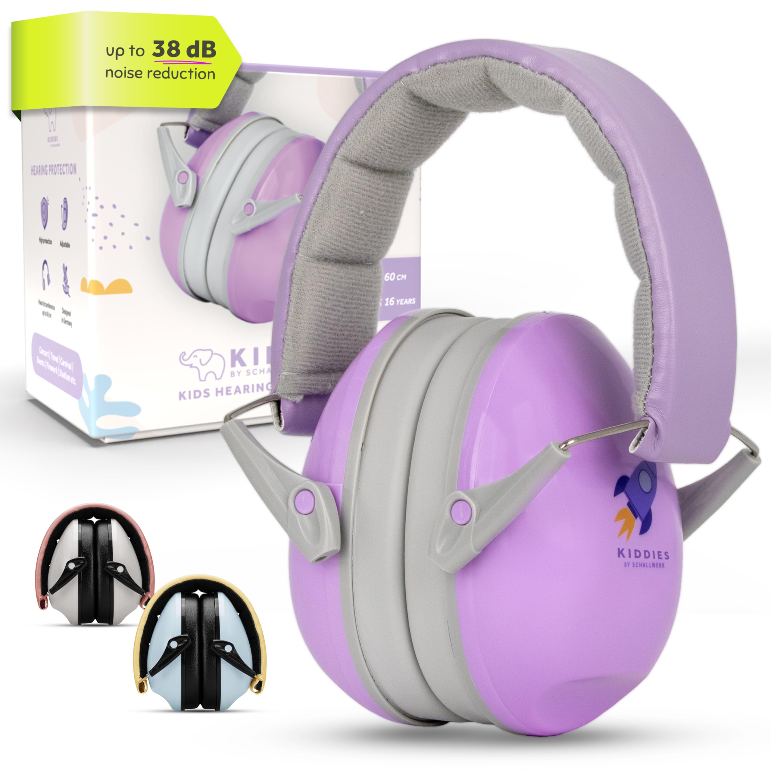 Schallwerk ® Ear defenders Kiddies, Rocket Berry