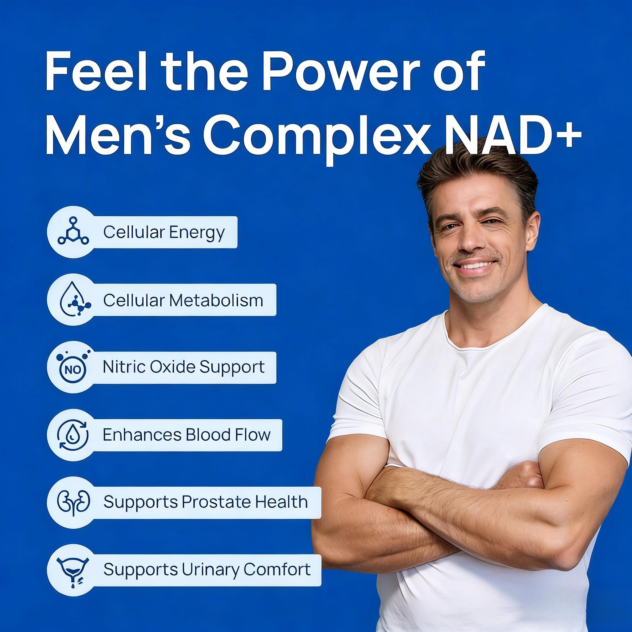 NAD+ para hombres: aumenta la concentración celular y el envejecimiento saludable Juego de 2,2 PCS