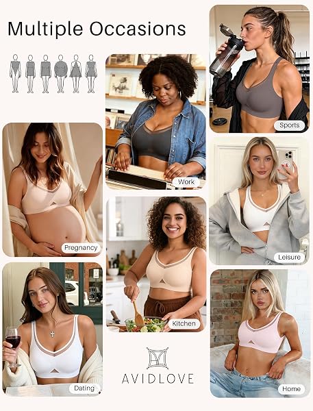 Avidlove Wireless Bras for Women Mesh Full Coverage Jelly Padded Bralette No Underwire Seamless Everyday Bra - 5