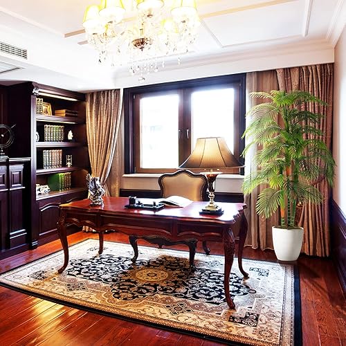 Miniatura 5 de Palmera artificial de caña dorada de 6 pies (72 pulgadas) con 3 troncos de imitación de árbol y maceta de plástico, planta falsa para oficina, casa,