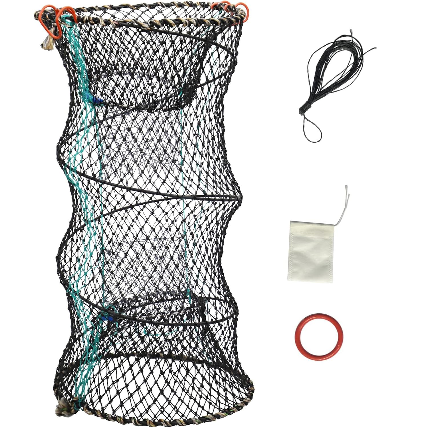 Trampa para cangrejos 40x80 cm plegable pesca langostas anguilas con cuerda fundición bolsa cebo