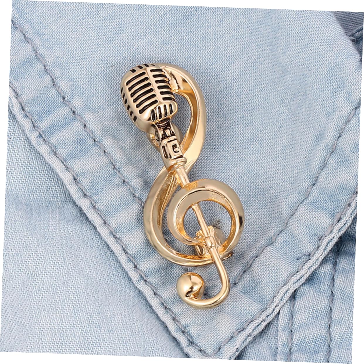 Adesivi per Piastre in Acciaio Microfono Donne Accessori Classici Accessori per la Fascia Europea e Americana Fascifica della retrò DECARE Musica A ZINCI