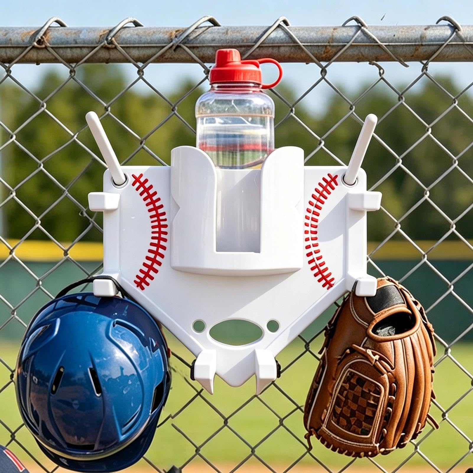 Fledermaus-Halter, Organizer, Baseball-Zaunregal, Dugout-Aufhänger mit mehreren Schlitzen, Flaschenständer mit kompaktem Design, Sportzubehör, 20 x 20 cm, Coaching-Zubehör für Training
