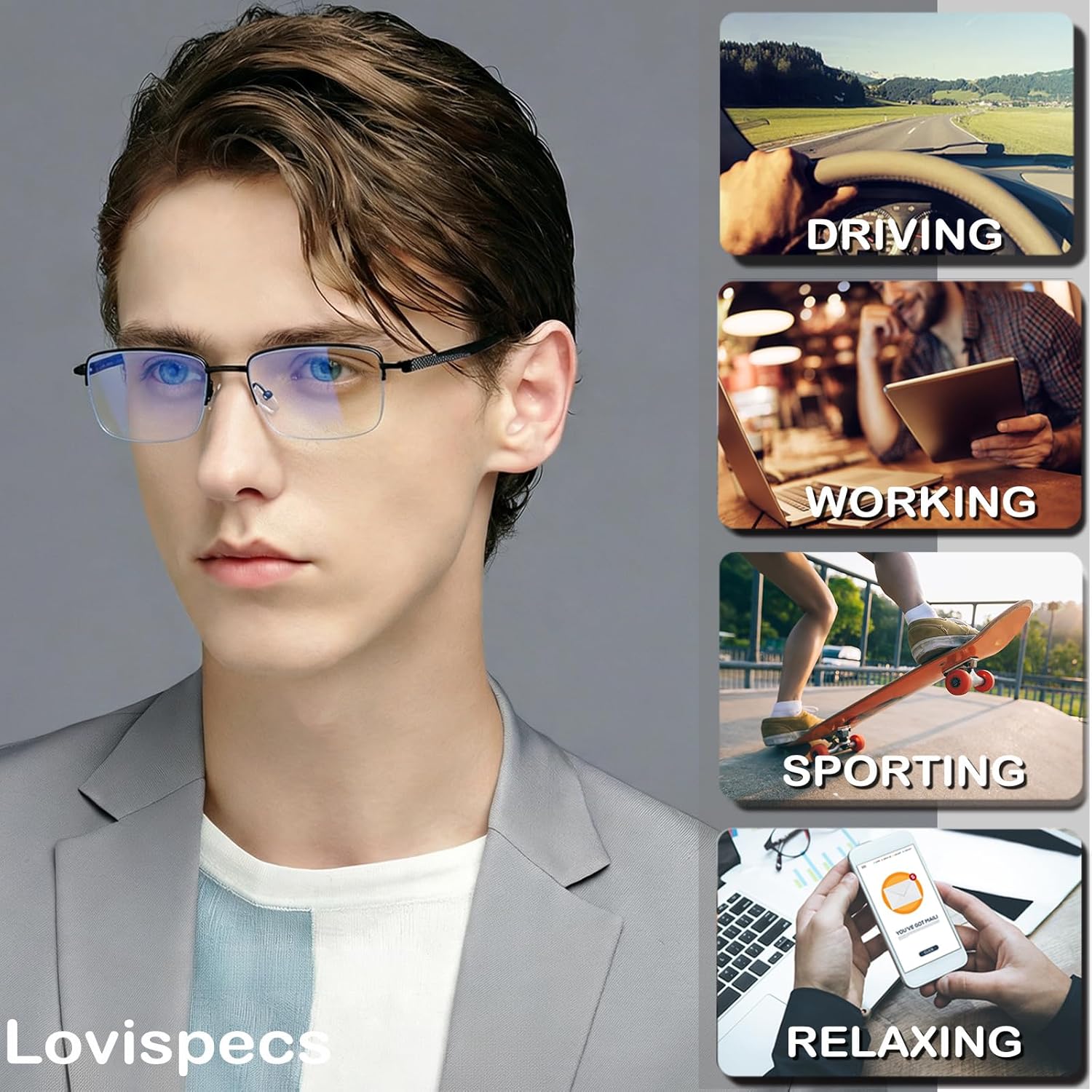 Nearsighted Glasses Distance Men Near Sighted Vision Driving Myopia Photochoromic See Far Eyeglass Half Frame