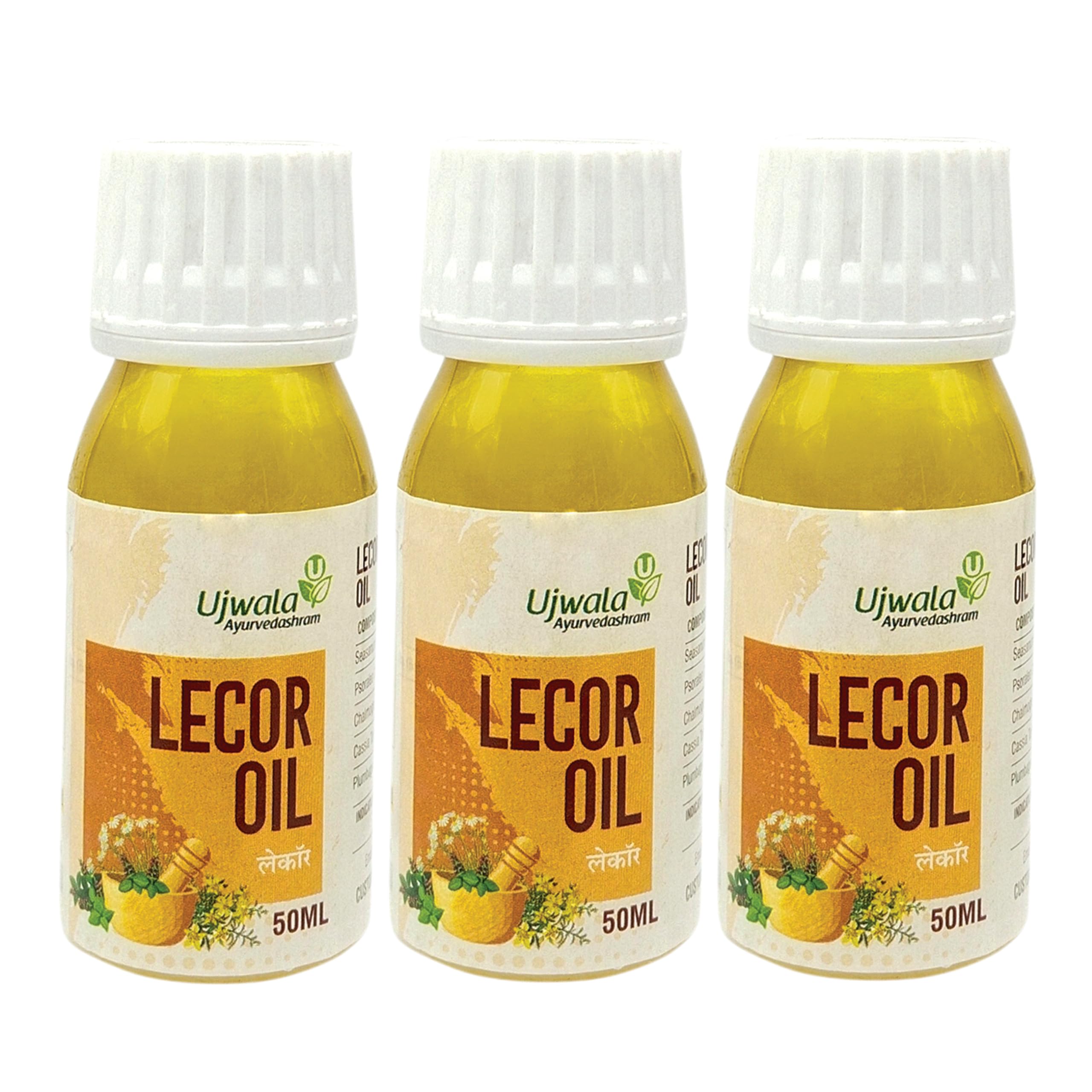 Lecor Oil Pack of 3 (50 ML) I Ayurvedic remedy for Vitiligo I Leukoderma Treatment I Need to use with Livcon Capsule and Lecor Capsule-image-48