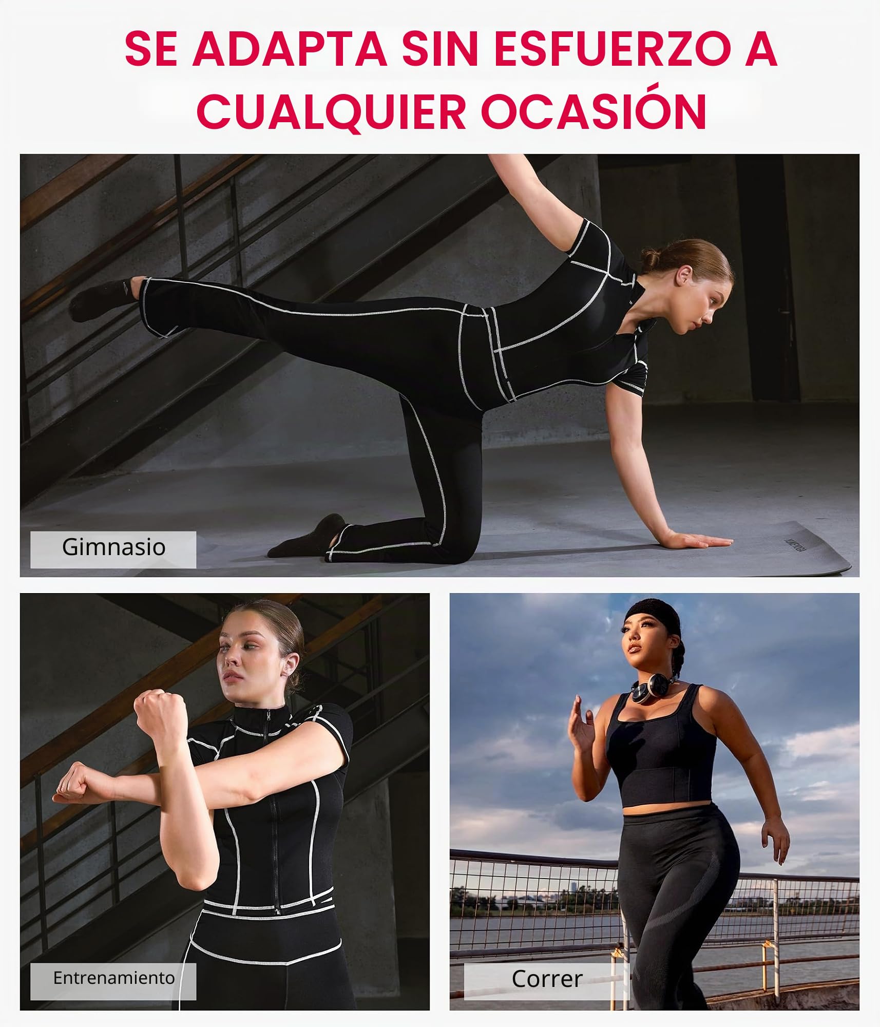 Gotoly Conjunto completo de dos piezas para gimnasio, correr, ejercicio, entrenamiento, yoga, conjunto de ropa deportiva para mujer