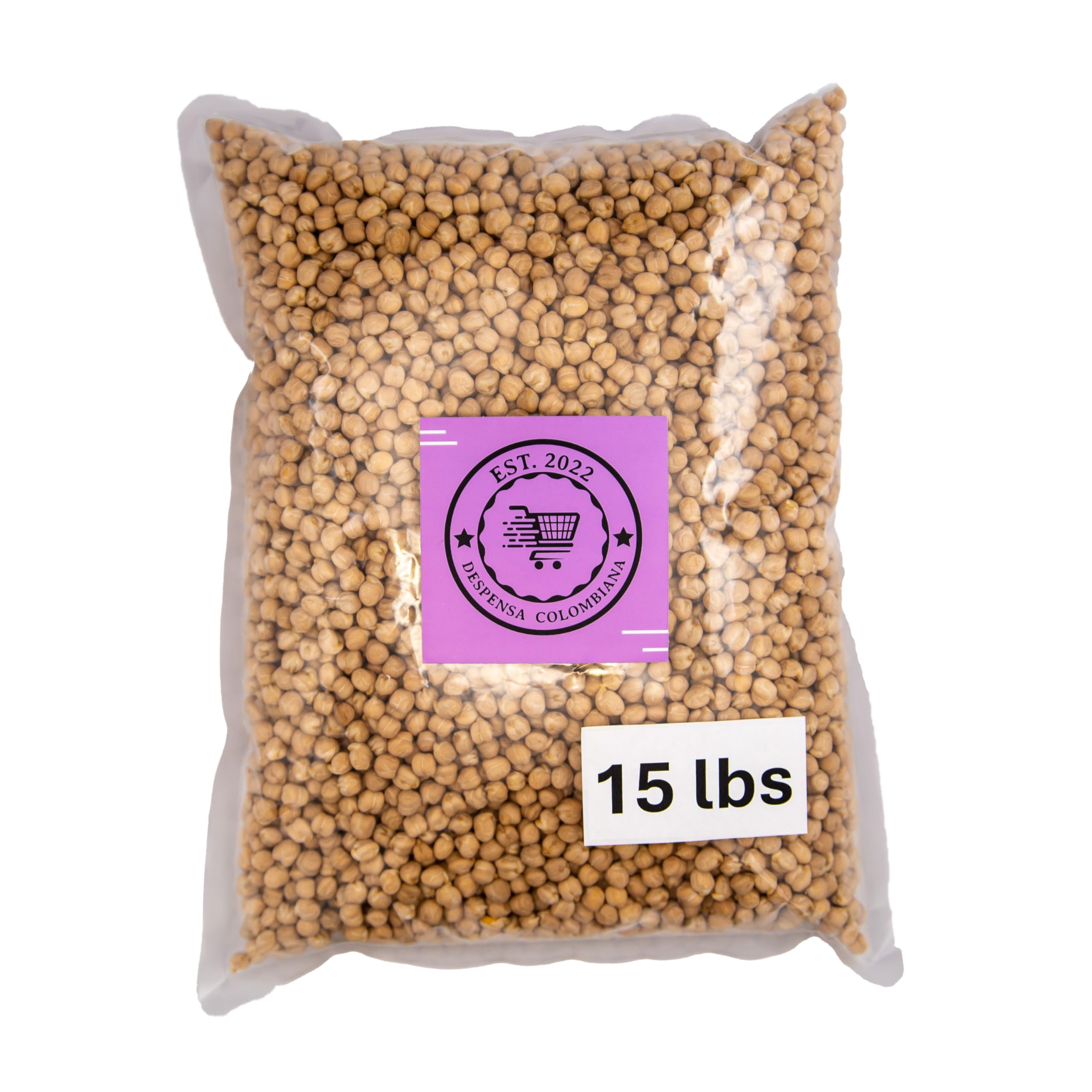 15 Lbs Dry Chick Peas Bulk - Garbanzos Bulk Grown in USA - Triple Cleaned Chickpeas - Despensa Colombiana Dried Chana 240.00 oz Ideal for Cooking and more!