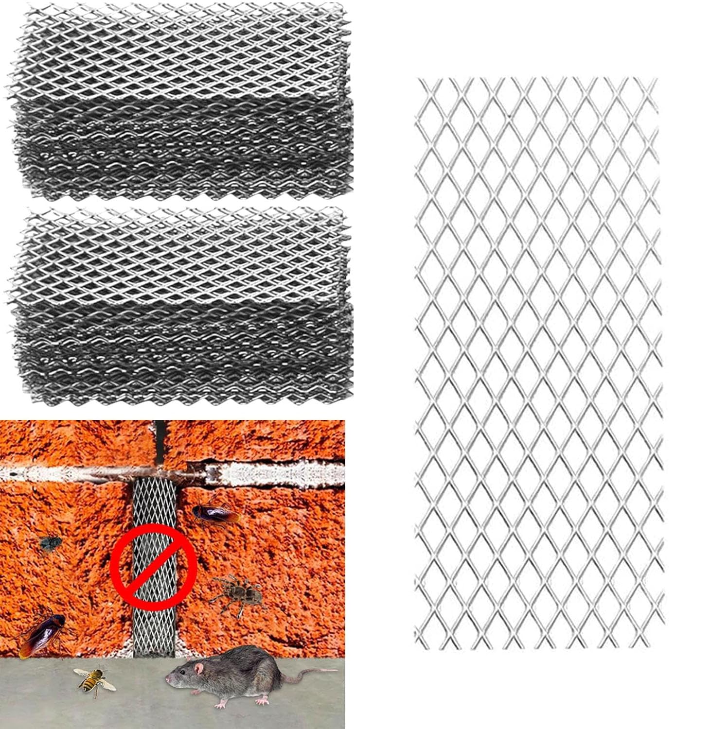 Stainless Steel Weep Hole Covers for Brick Walls Wall Hole Cover Brick Weep Hole Screens Bended Filler Easy Installation (50 PCS)