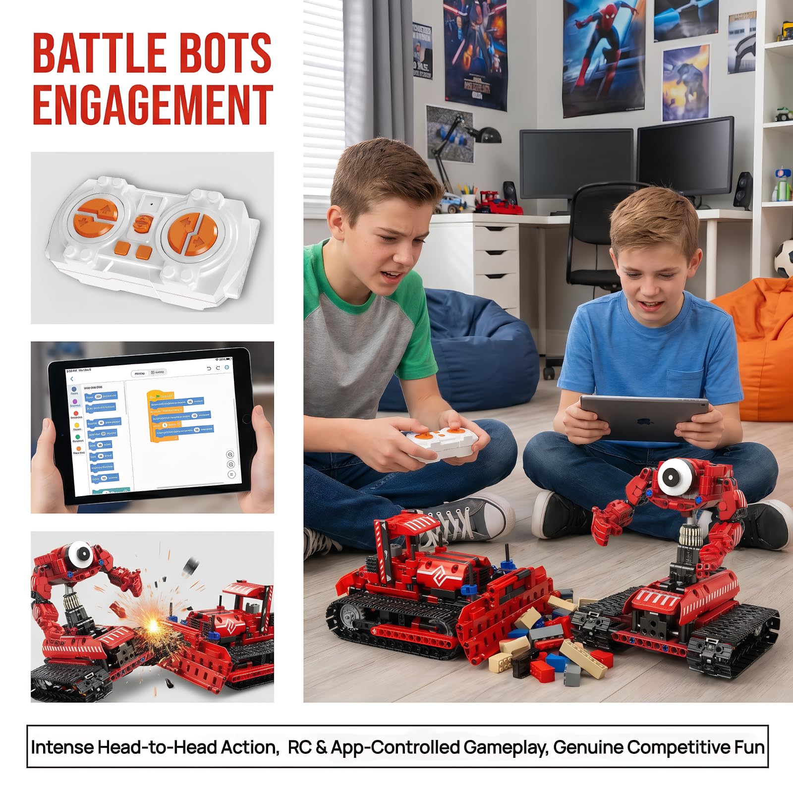 zestaw robota, 5-in-1 Model Projekt Projekt Prezent | robot programowalny: pilot, kodowanie w aplikacji, śledzenie trasy i mobilność gąsienicowa; naukę, prezenty, projekty.