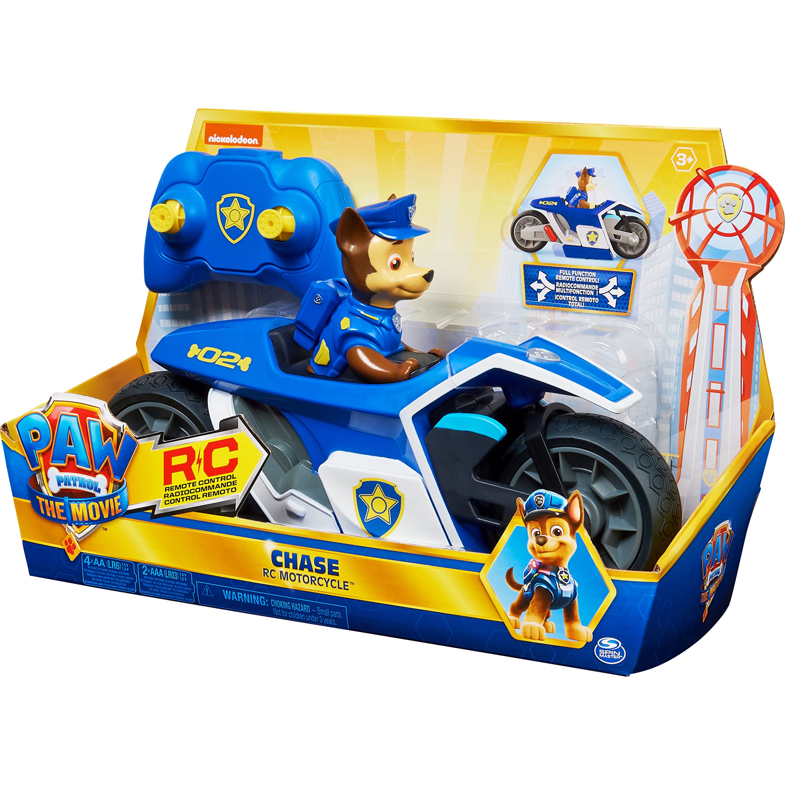 Buy PAW Patrol Chase RC Movie Motorcycle, Remote Control Car Kids’ Toys