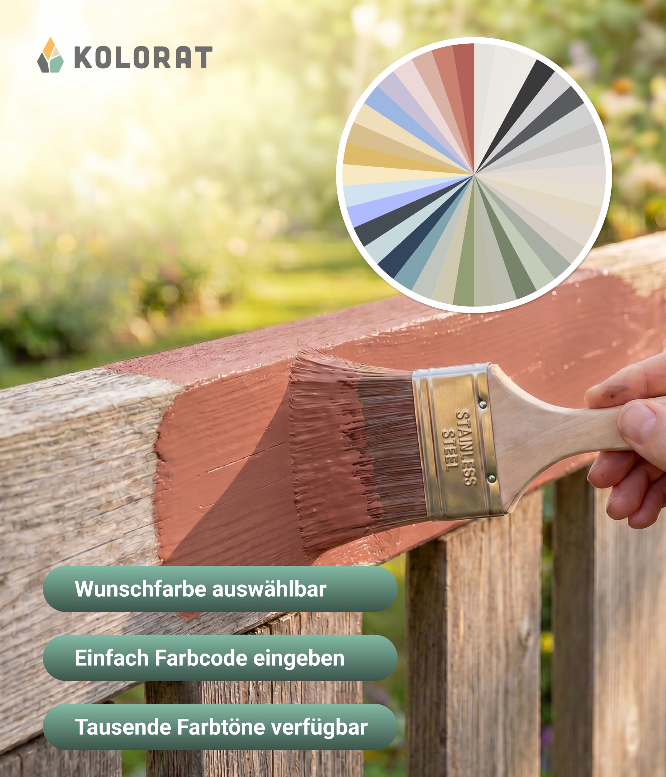 Kolorat® Holzfarbe personalisiert 2.5L | Wetterfeste Wunschfarbe