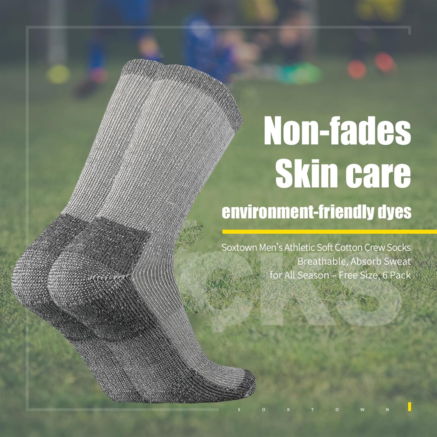 SOX TOWN Men's Merino Wool Cushion Crew Socks Moisture Wicking Control for Outdoor Hiking Work Boot Thermal Warm All Seasons - Image 3