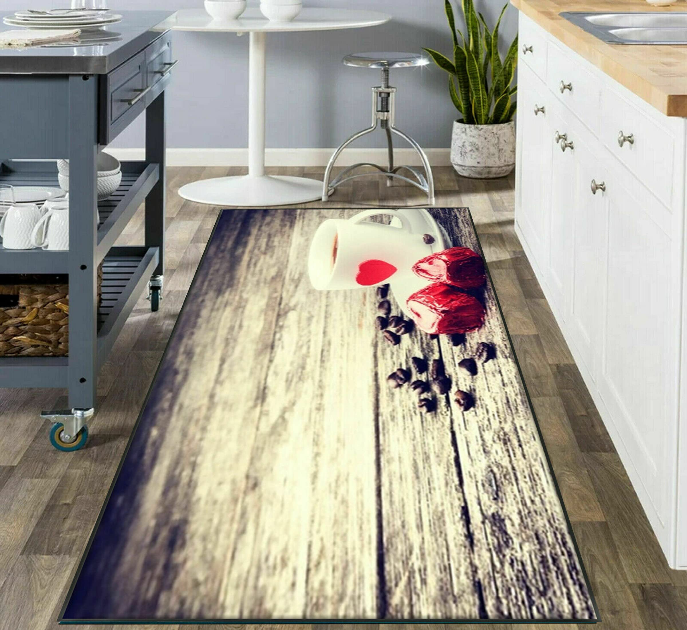 3D Print Fruit Mat Kitchen Mat Machine Washable Rugs Hallway Non Slip Runner Door Mat Floor Mat Rug (Romance, 50 x 70 cm)