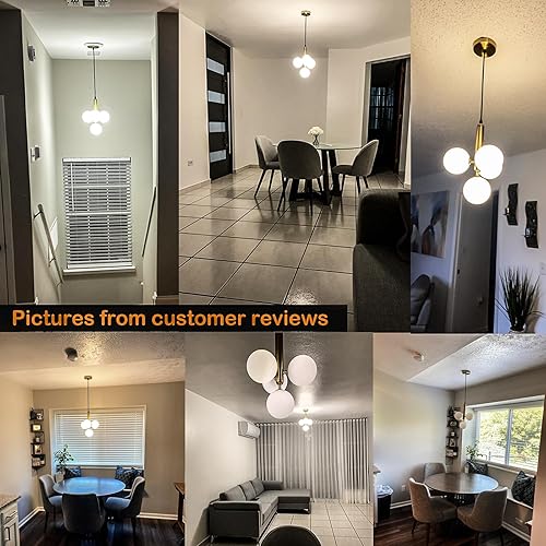 Miniatura 4 de BAODEN Lámpara colgante de globo moderno de 4 luces lámpara de araña de mediados de siglo con bombilla G9 acabado de latón cepillado con globo