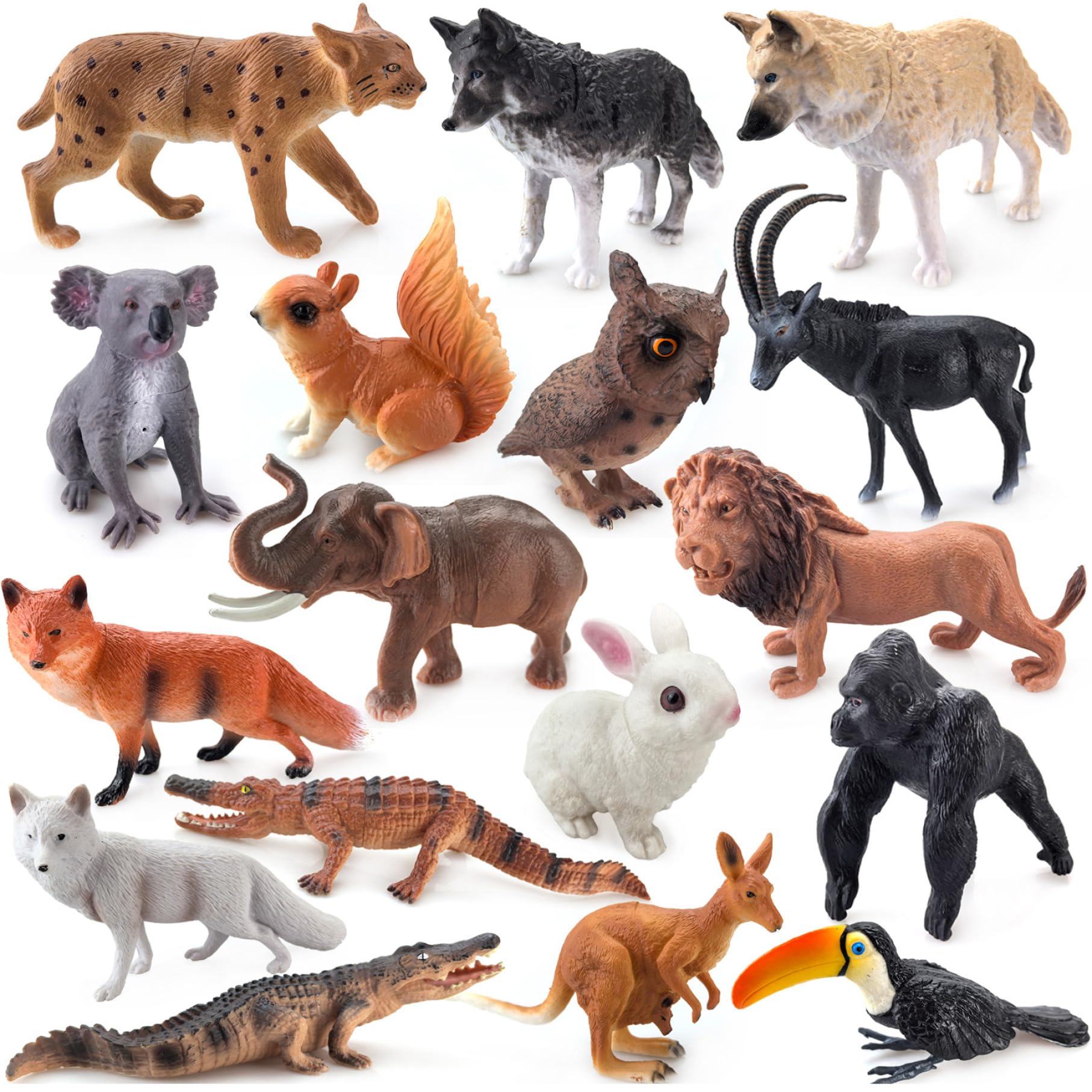Animali Giocattoli per Bambini, 17 Pezzi/Set Figure di Animali realistiche, Giocattoli educativi per Regali di Compleanno, Divertenti bomboniere