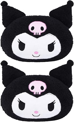 Anime Kuromi - Almohada de cuello de caricaturas para automóvil, 2 piezas, cojín de felpa para reposacabezas y cuello, para sillas, reclinables,