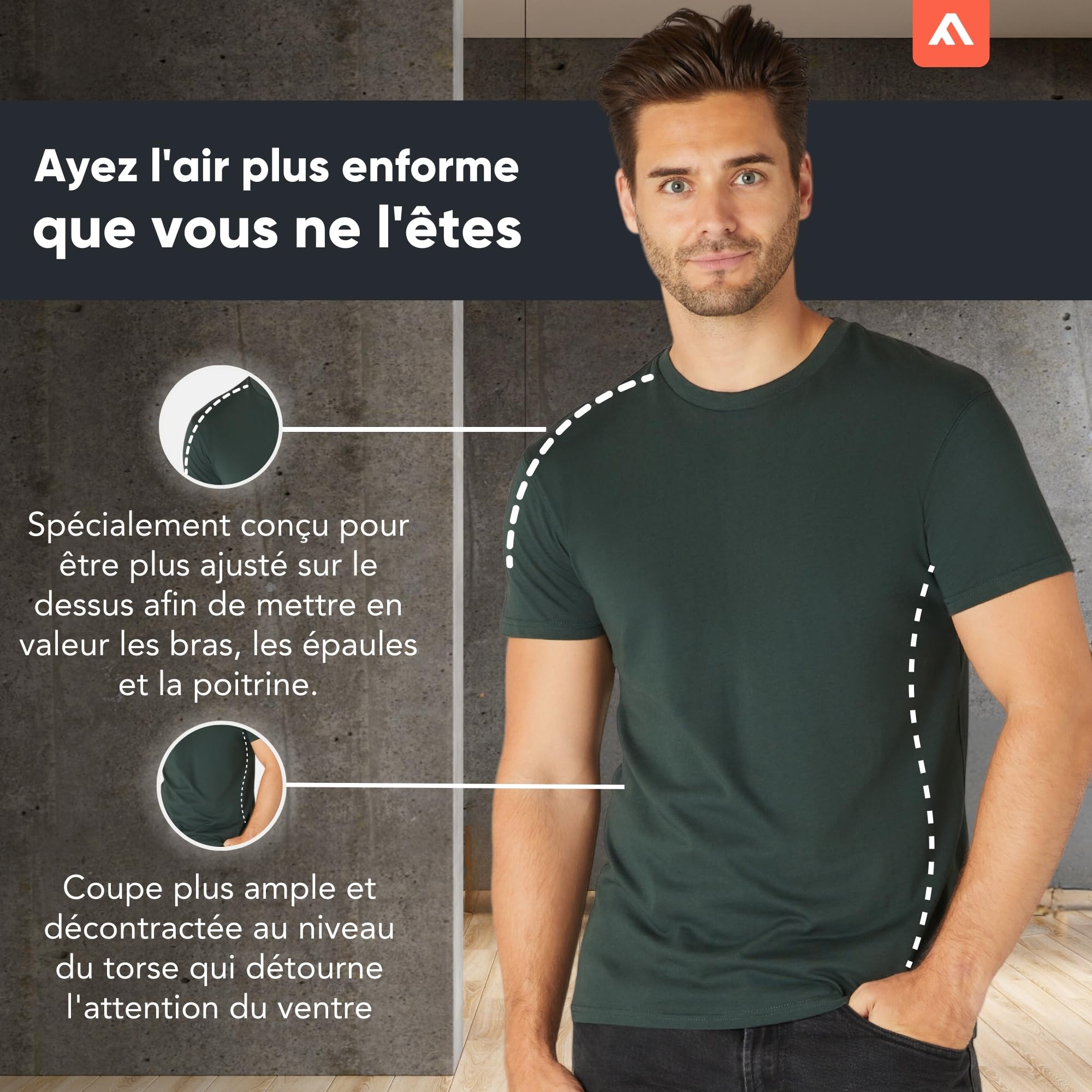 FM London Lot de 3/5 t-Shirts pour Hommes - T-Shirts de qualité supérieure avec Design légèrement ajusté - 2