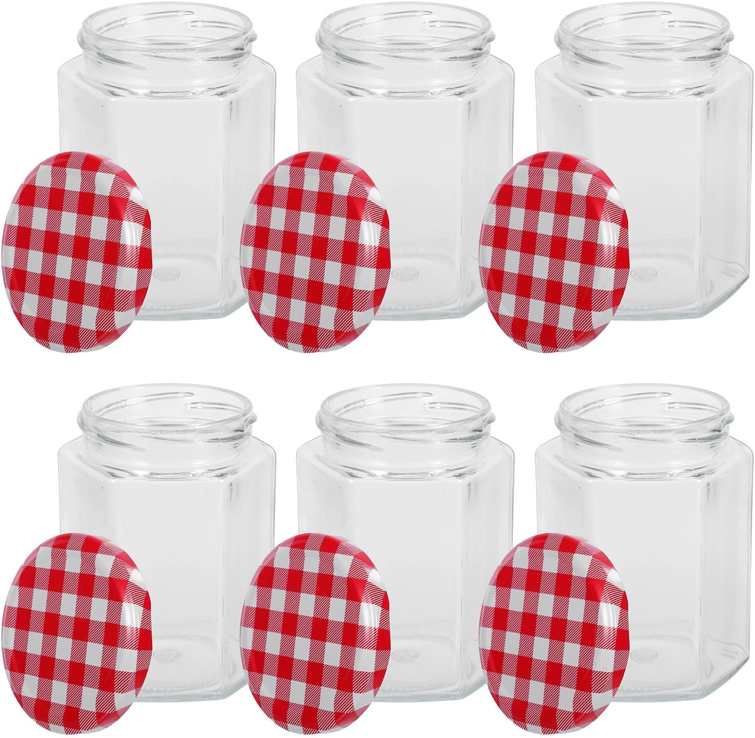 6pcs 250ml Airtight Mason Jars with Lids Small Glass Jam Jars for Food Storage, Pickling, Candle Making, Honey and Candy Containers for Kitchen and Craft Use