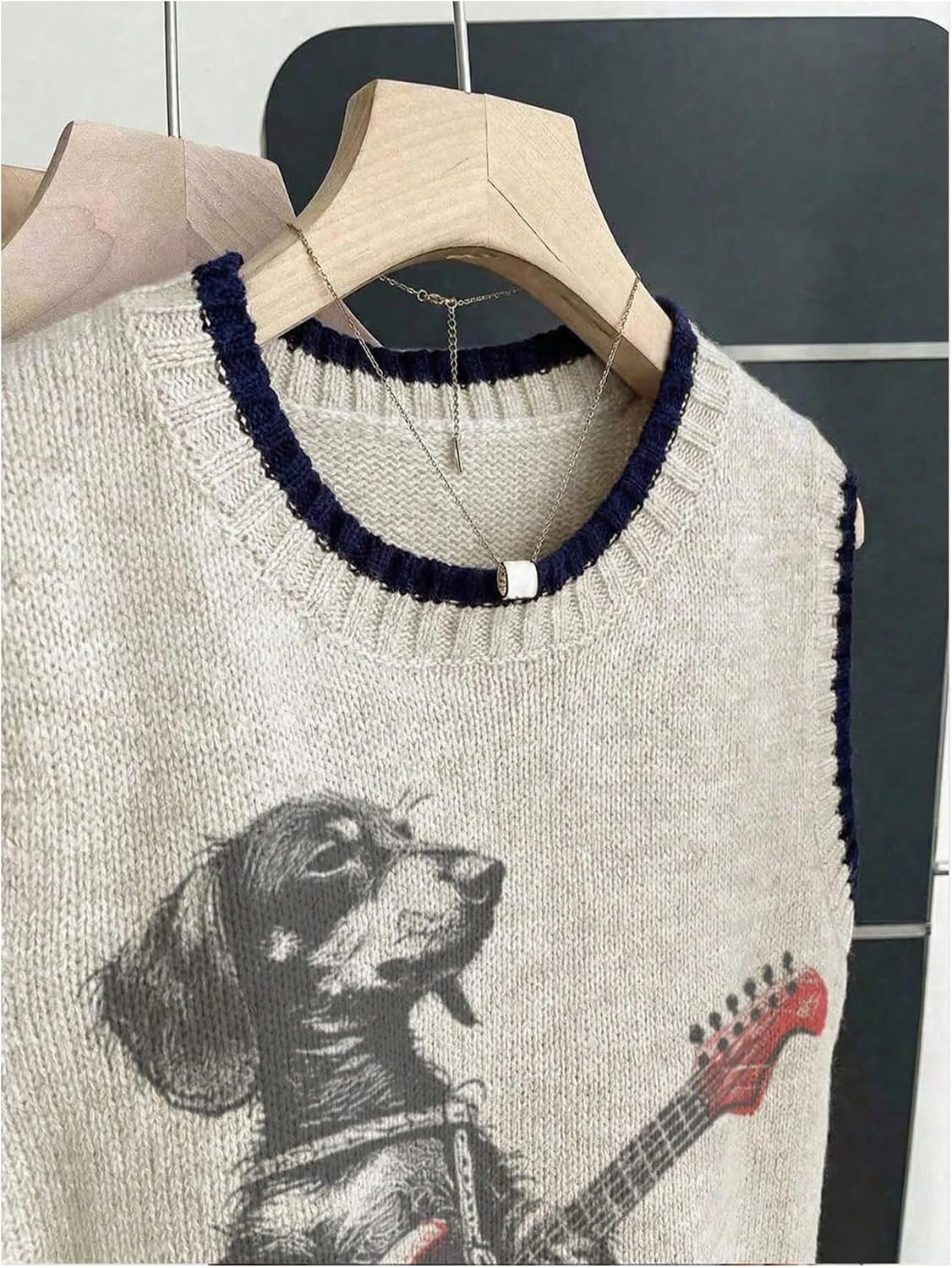 SHENHE Women's Sweater Vest Crewneck Sleeveless Cute Graphic Animal Print Knit Tank Pullover