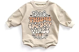 Thick Thighs Spooky Vibes sweatshirt romper