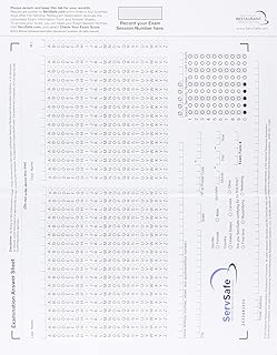 ServSafe Exam Answer Sheet for Pencil/ Paper Exam (stand-alone), with Cardboard Backer Package (6th Edition) - coolthings.us