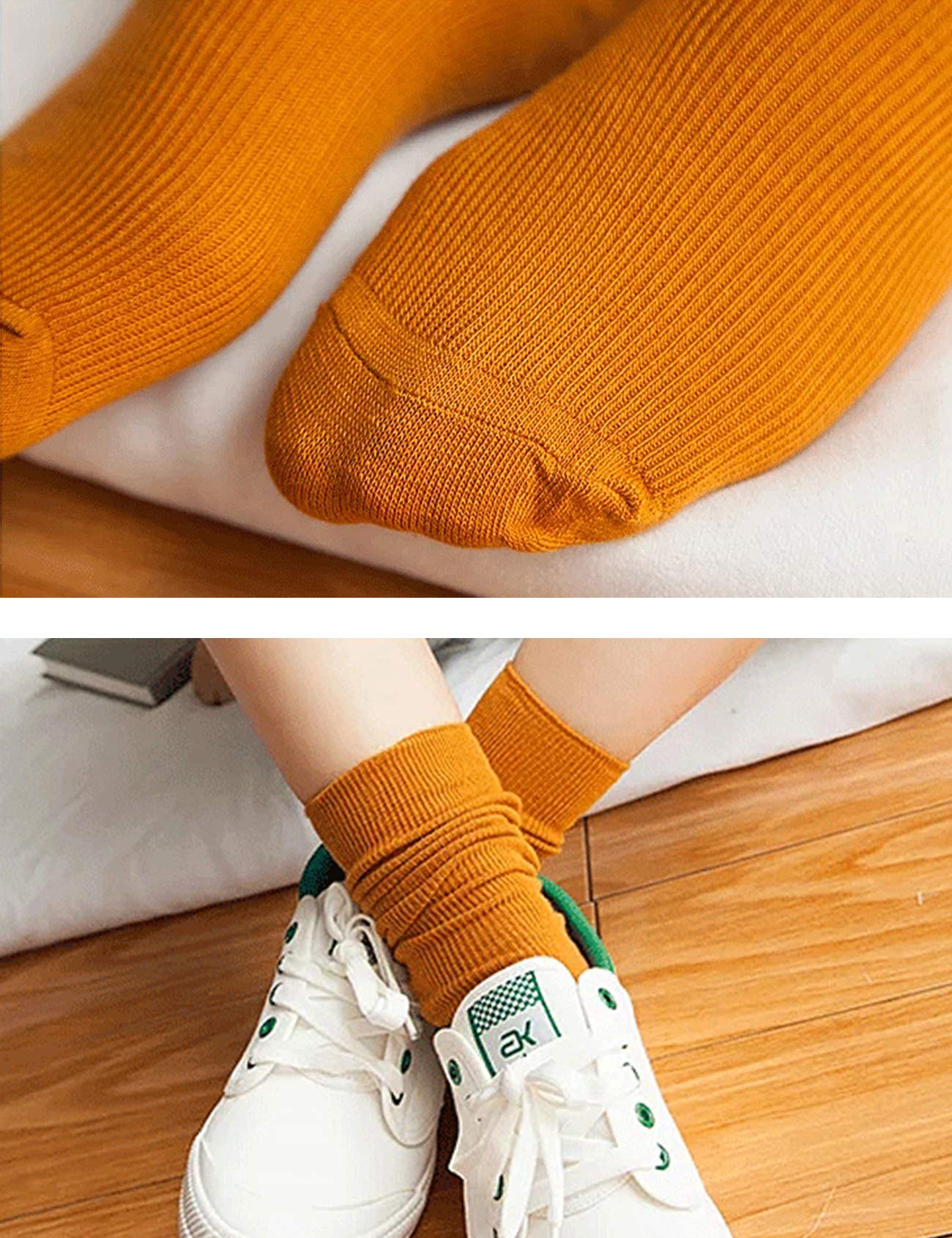 Jueshanzj Women's Thick Cotton Casual Crew Socks One Size Light Grey