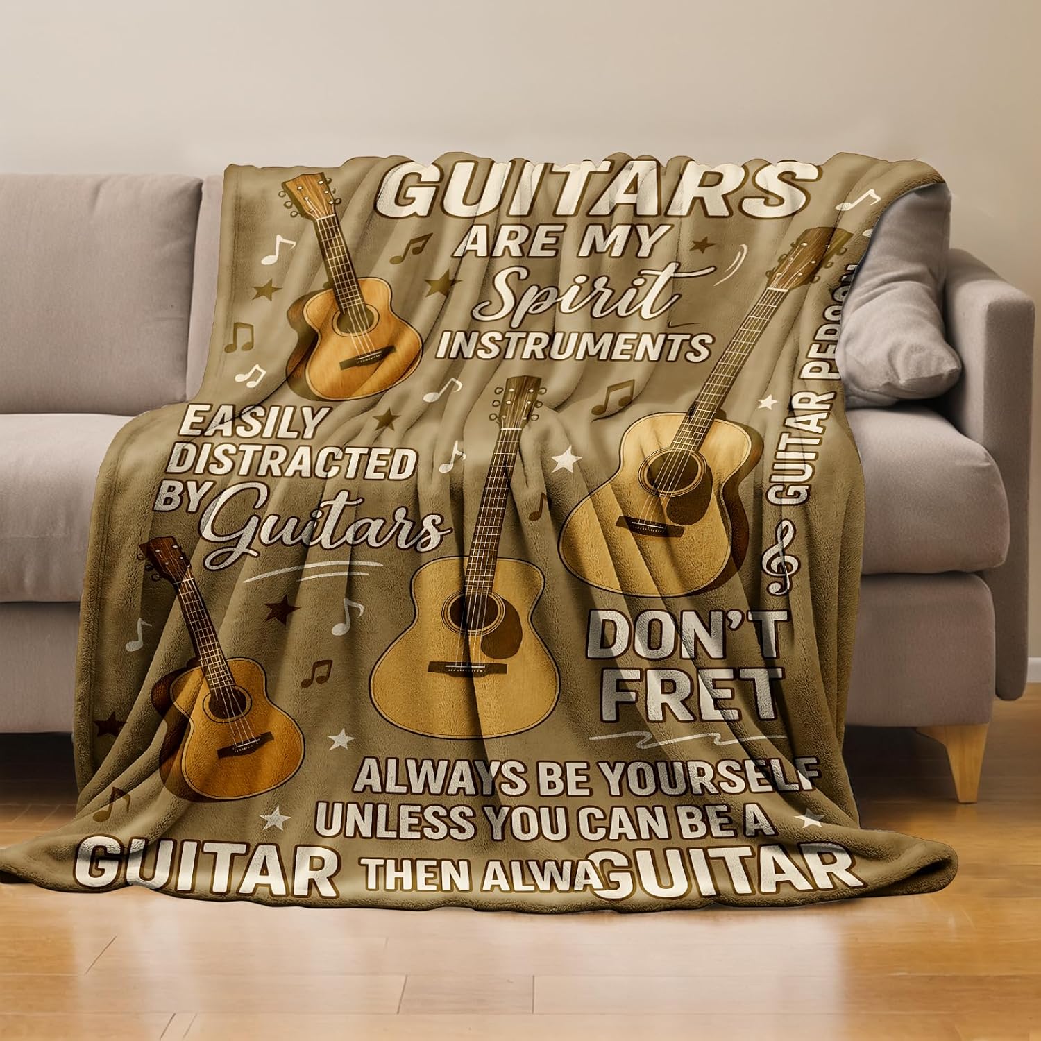 Guitar Throw Blanket Gifts for Boys Girls Kids Adults, Music Theme Flannel Blankets for Travel Sofa Living Room Decor 50"X60" - Image 2