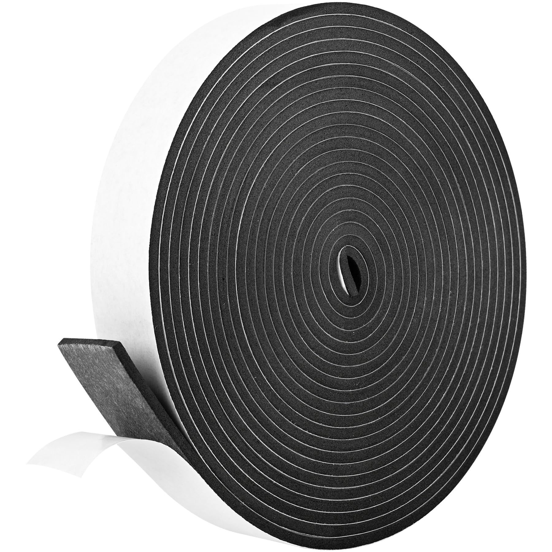 Kikerike Self Adhesive Foam Tape Weatherstrip 1In x 1/4In x 33Ft High Density Foam Insulation Strips Foam Seal Weather Stripping with Strong Adhesive for Door and Window Sound Isolation Soundproofing