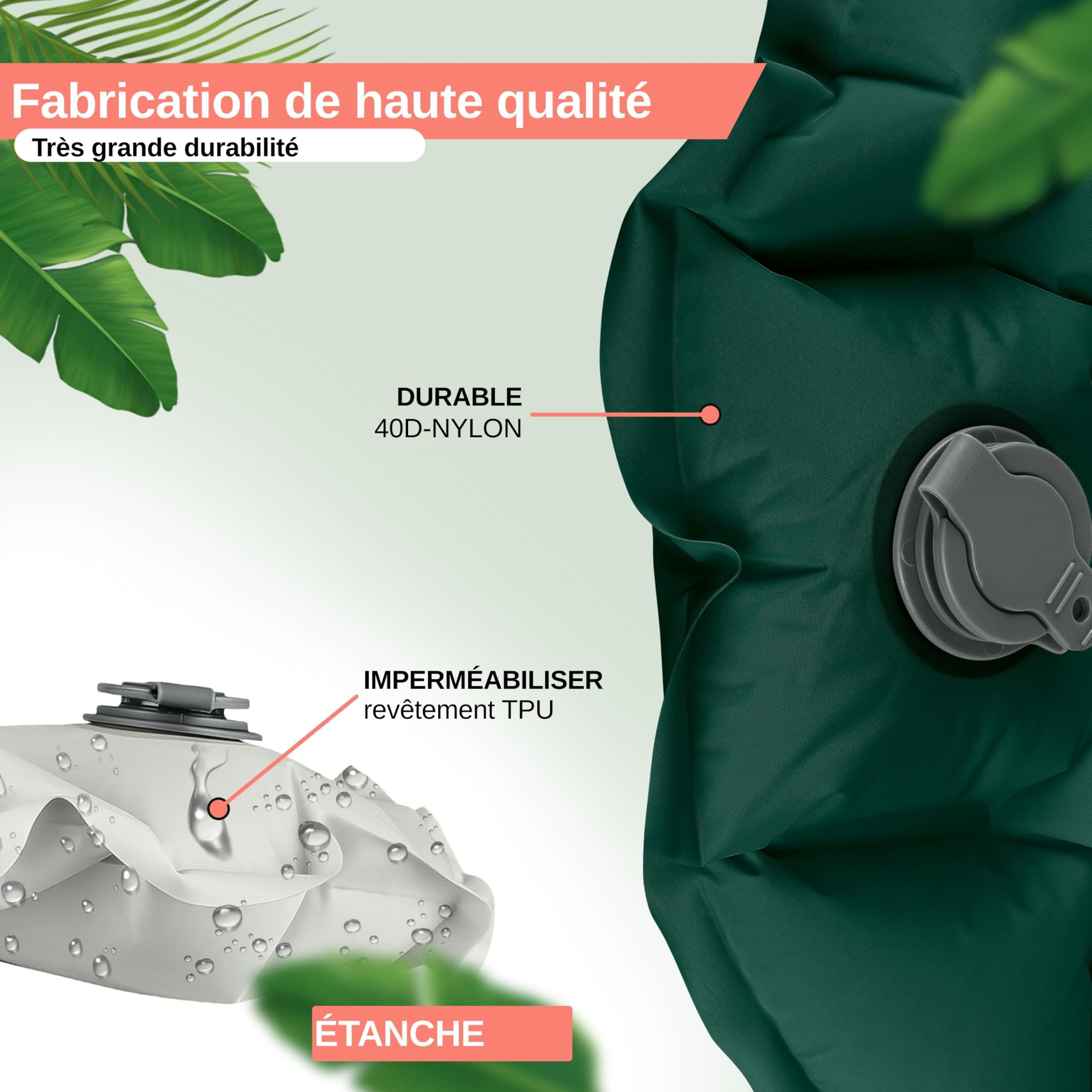 Backpacker's Journey Matelas randonnée Ultra léger – Matelas Gonflable Compact pour Matelas Camping 1 Place, idéal Trek, Bivouac, Outdoor & bikepacking
