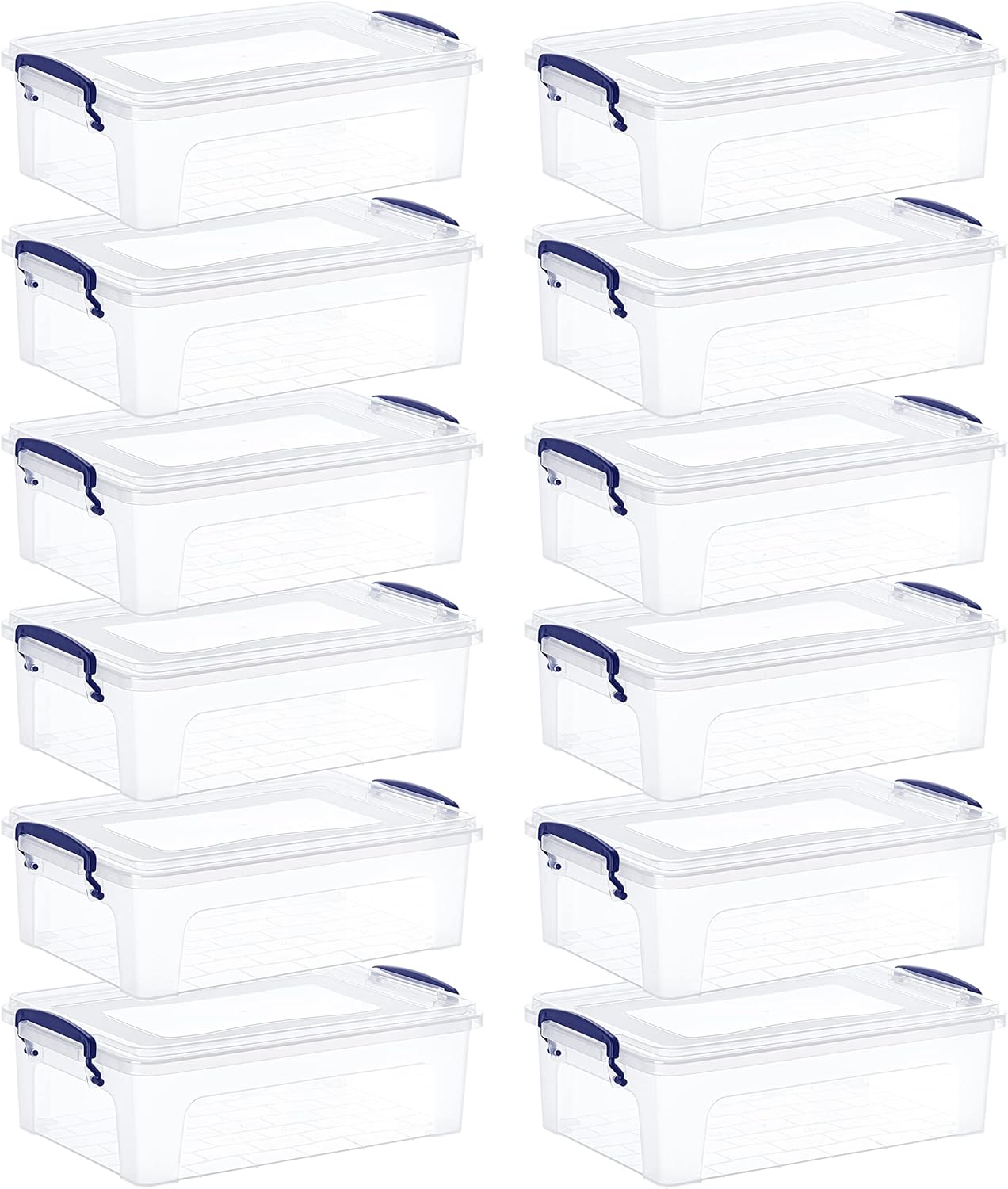 Superio Clear Storage Boxes with Lids, Plastic Container