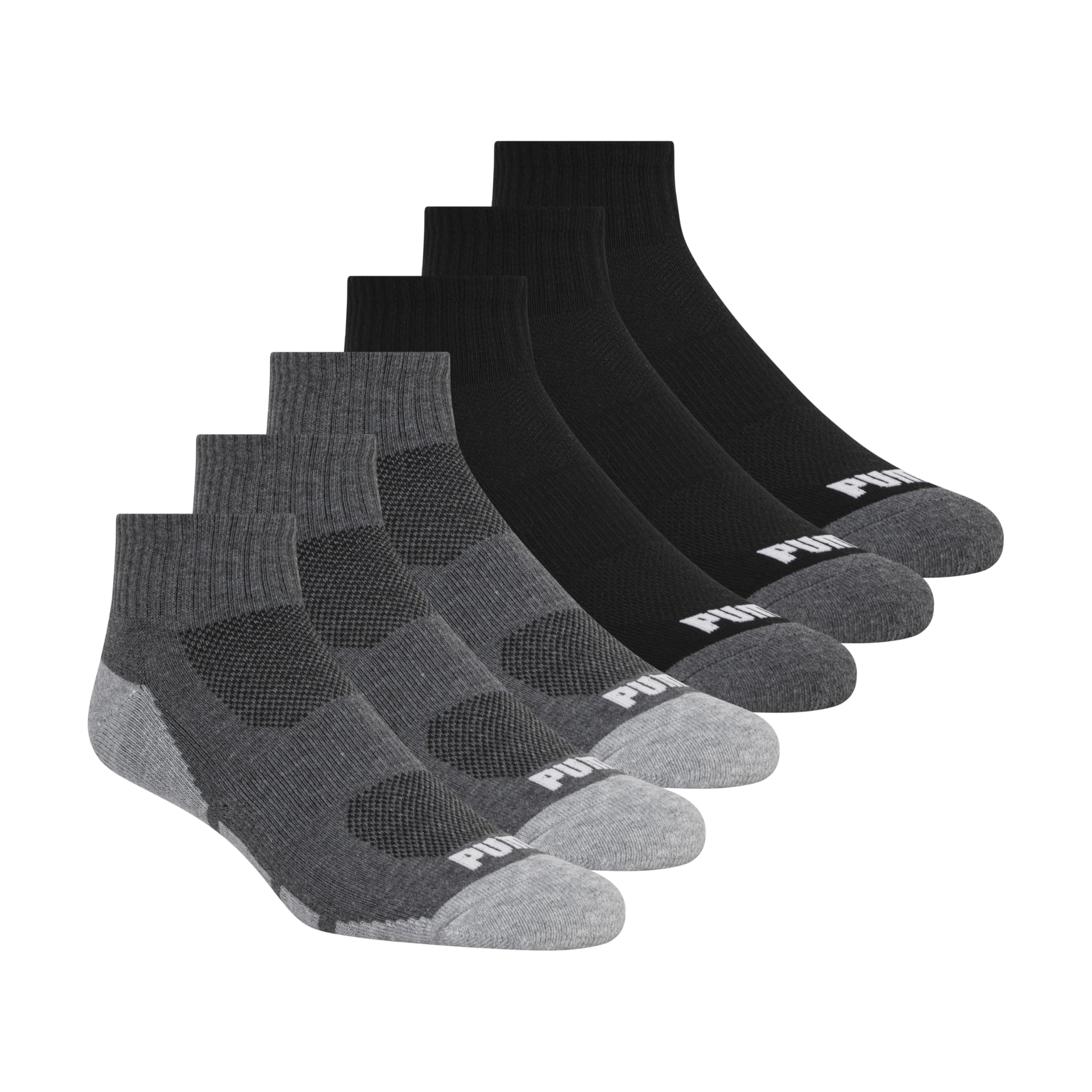 PUMA Men's 6 Pack Quarter Crew Socks Men's Socks (pack of 6)