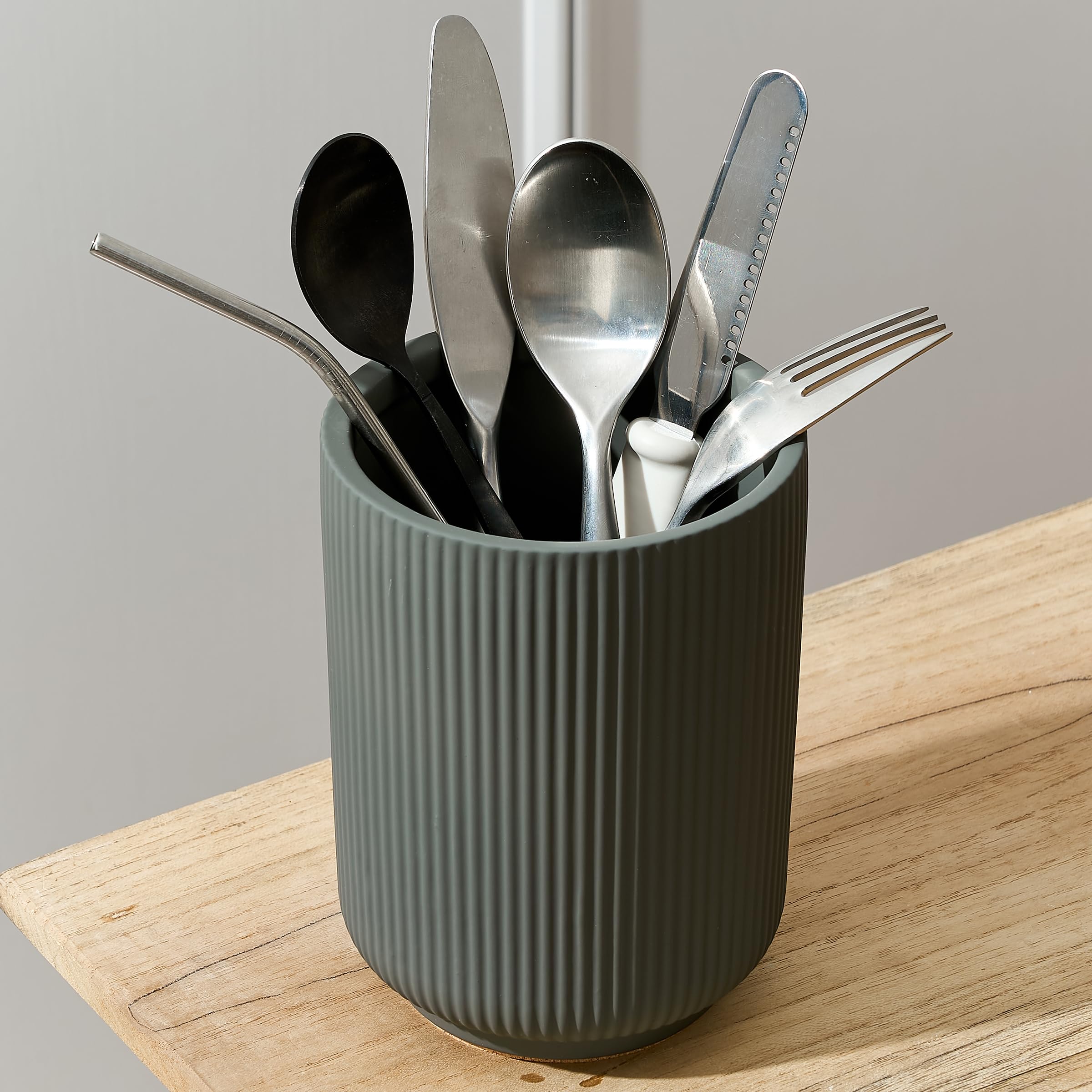 PORCER 5,8 cm (H) Utensilienhalter für Küchentheke, nordischer minimalistischer Stil, Küchenutensilienhalter und Topf, Heimdekoration, Keramikutensilien-Organizer für Spatel, Schöpflöffel, Eierbeater
