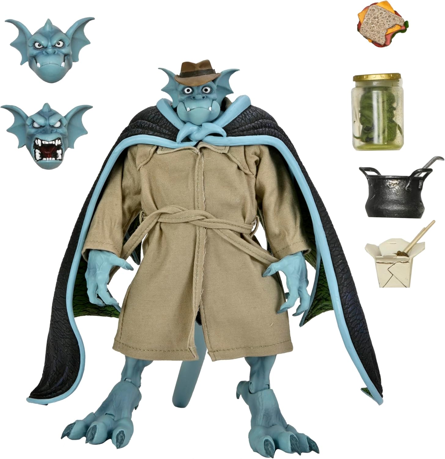 NECA - Gargoyles Ultimate Detective Broadway Silver Falcon (with Closed Wings) Action Figure