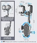 [Version] 2024] Vue arrière Support de téléphone miroir, Accessoires rétroviseurs, Multifonctionnel rotatif flexible 360° Voiture porte-téléphone portable rétractable avec support universel