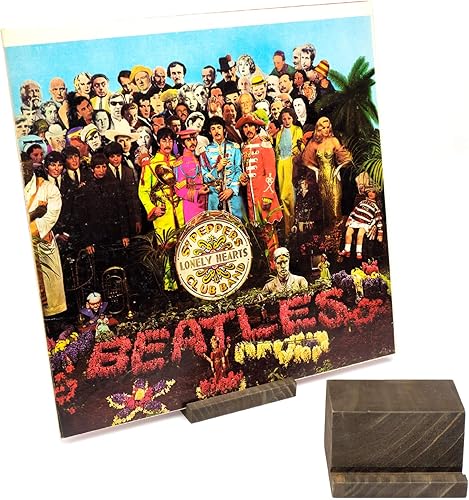 EXCELLO GLOBAL PRODUCTS Estante pequeño para discos de madera: organizador montado en la pared, estantes de exhibición rústicos Shabby Chic, estante