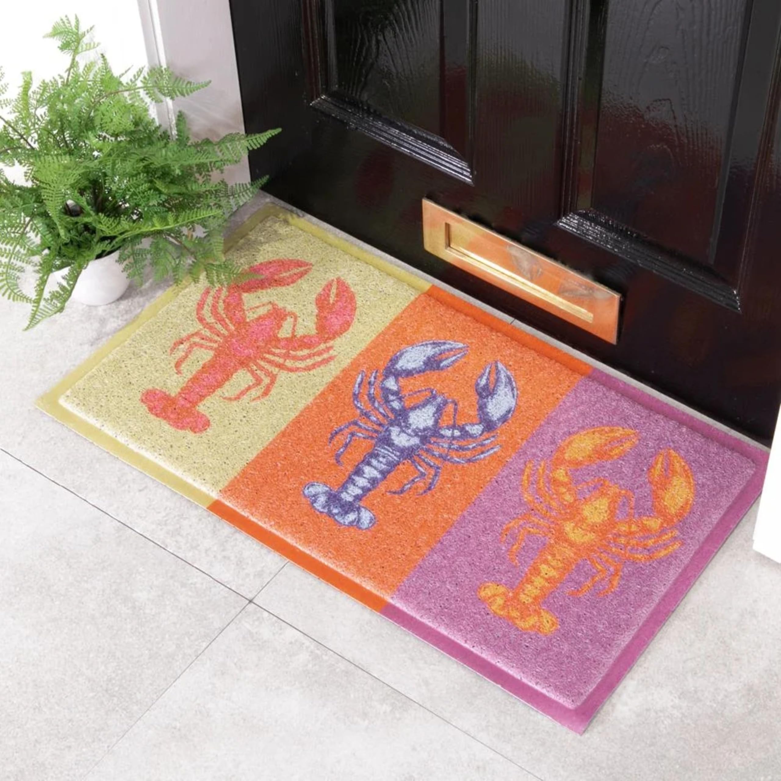 Artsy Mats Lobster Pattern Indoor & Outdoor Door Mat - Incredibly & Weatherproof Doormats - Non Slip Mat, (70x40 cm)