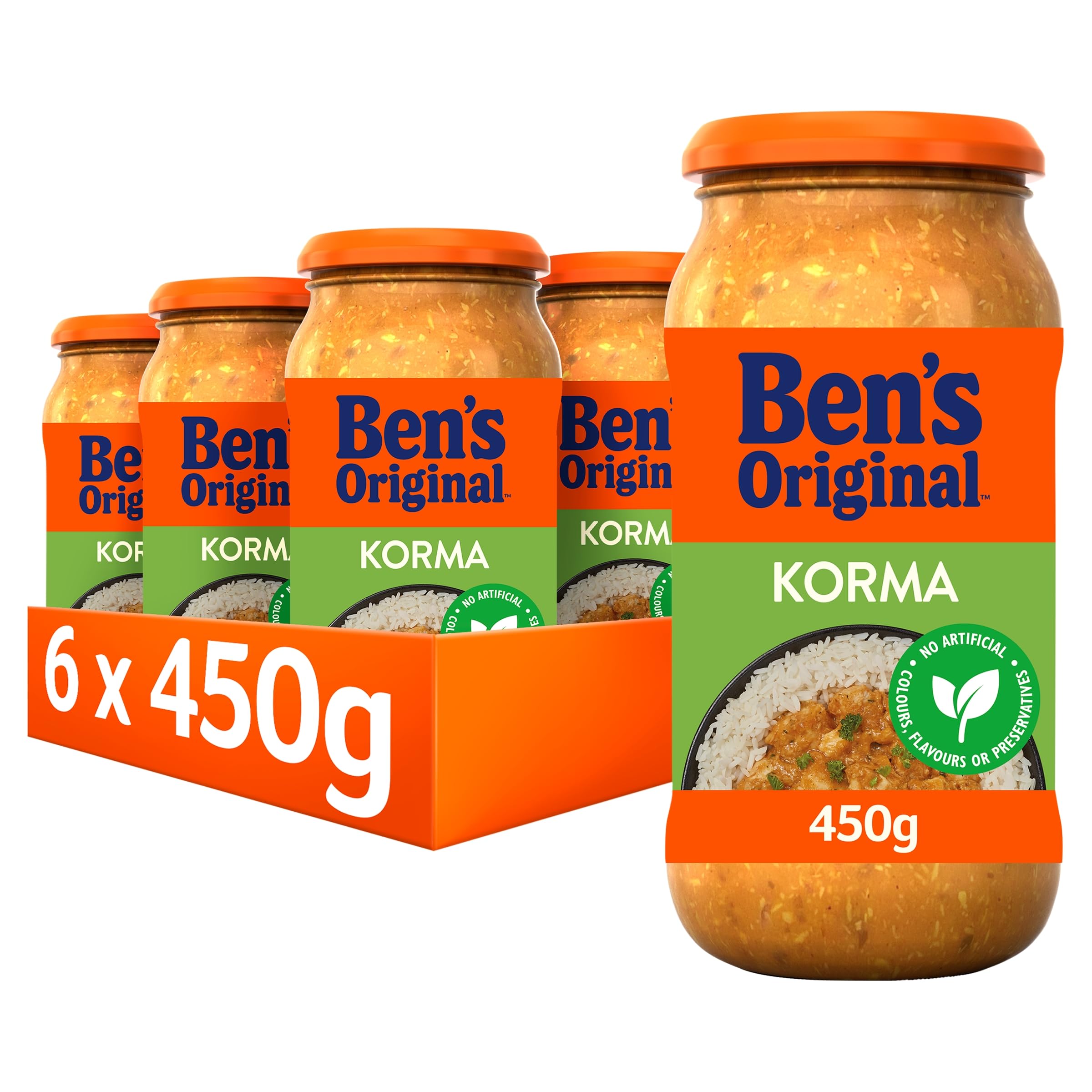 Ben's Original Korma Sauce Curry Sauce, Bulk Multipack 6 X 450g
