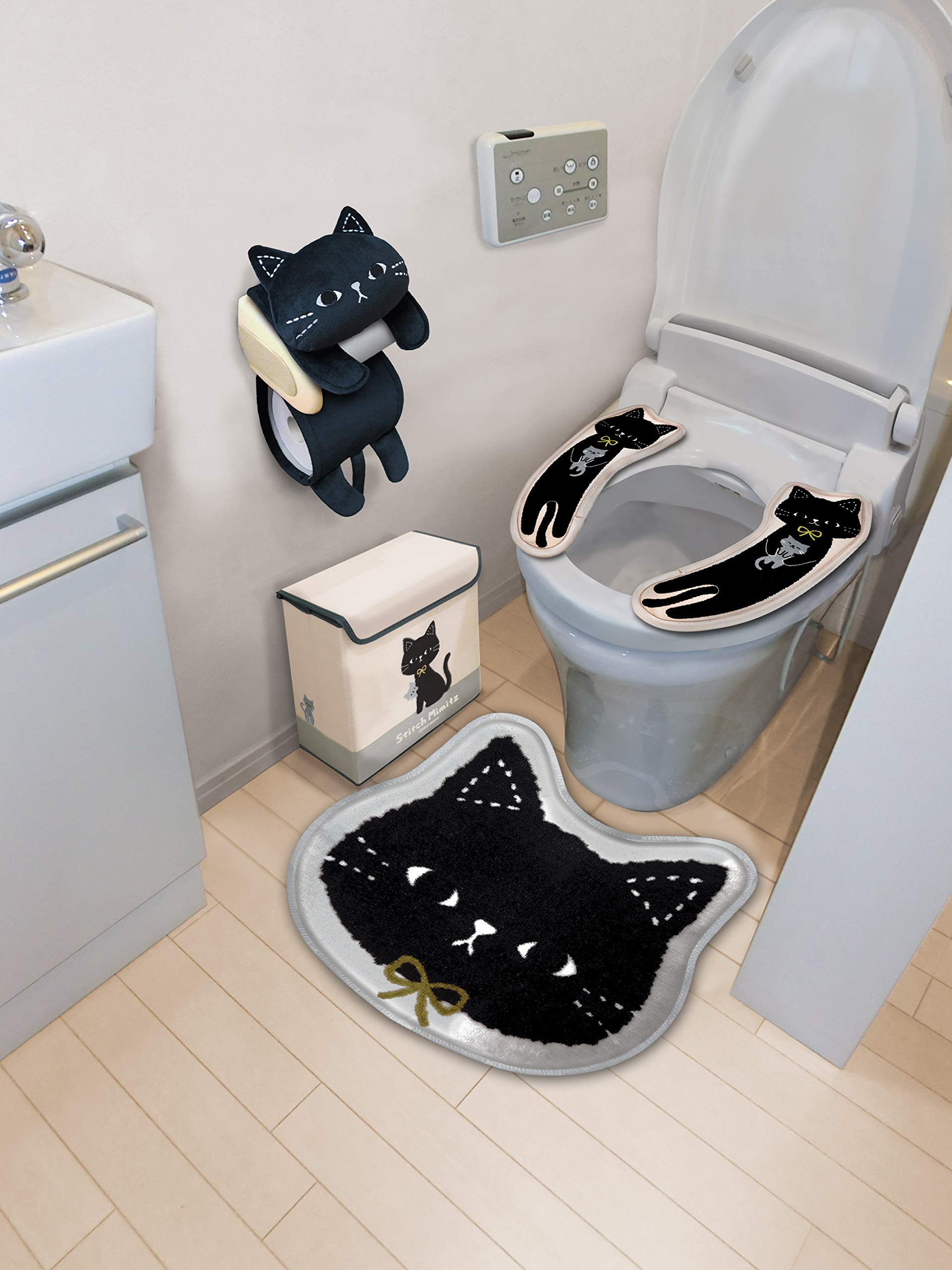 Amazon｜明邦 トイレットペーパーホルダー カバー かわいい 黒猫 の