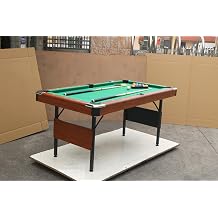 6ft Billiard Table Pool Table for Home, Professional Style MDF Top with Steel Legs & Blue Velvet Cloth, Foldable Game Table for Office, Apartment, Family Game Room Indoor Entertainmen