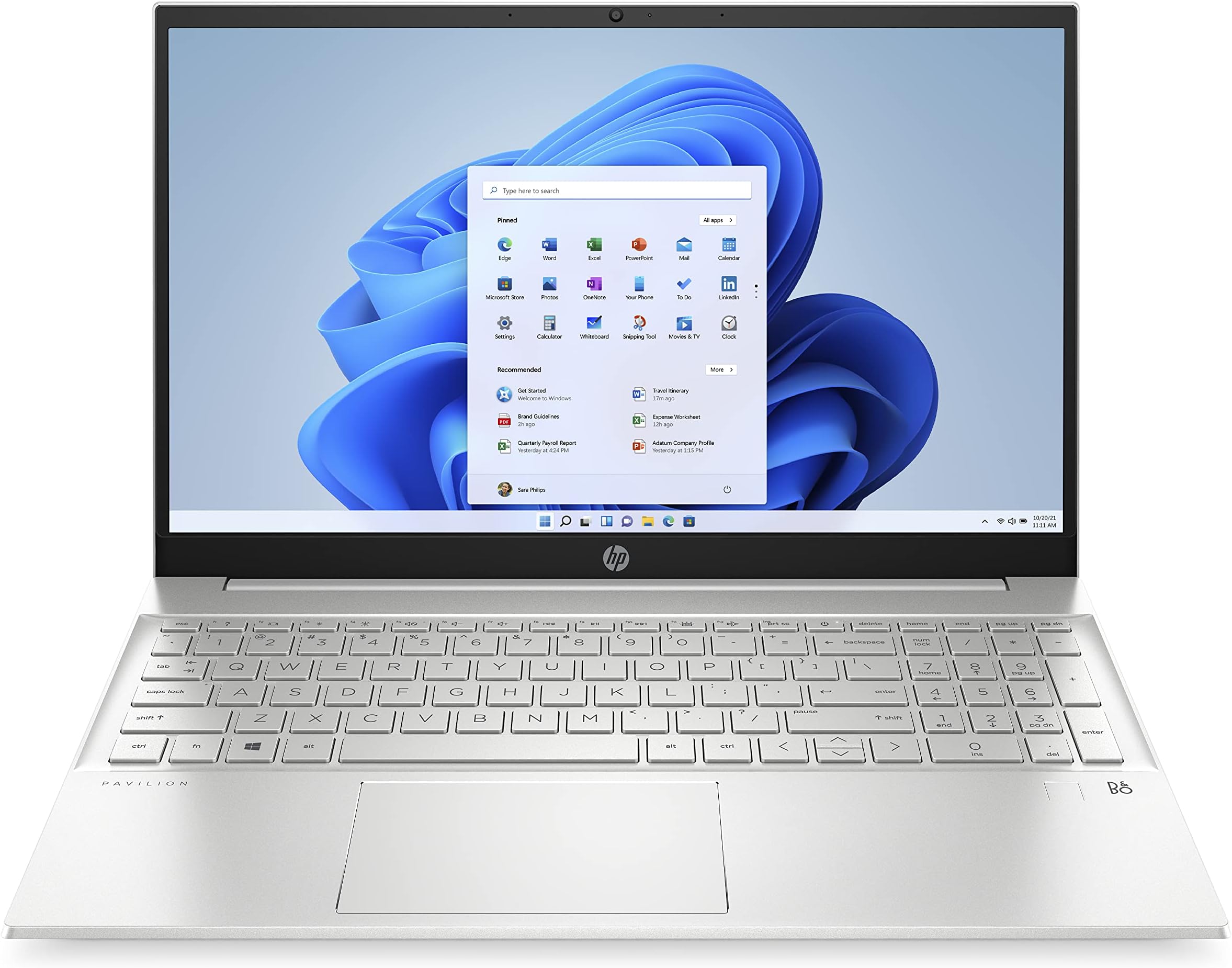 HPPavilion Laptop 15-eg1020ne, 15.6"FHD, 11th Gen. Intel® Core™ i5 processor, 8GB RAM, 512GB SSD, Intel® Iris® Xᵉ Graphics, Windows 11, Natural silver - 63Q28EA