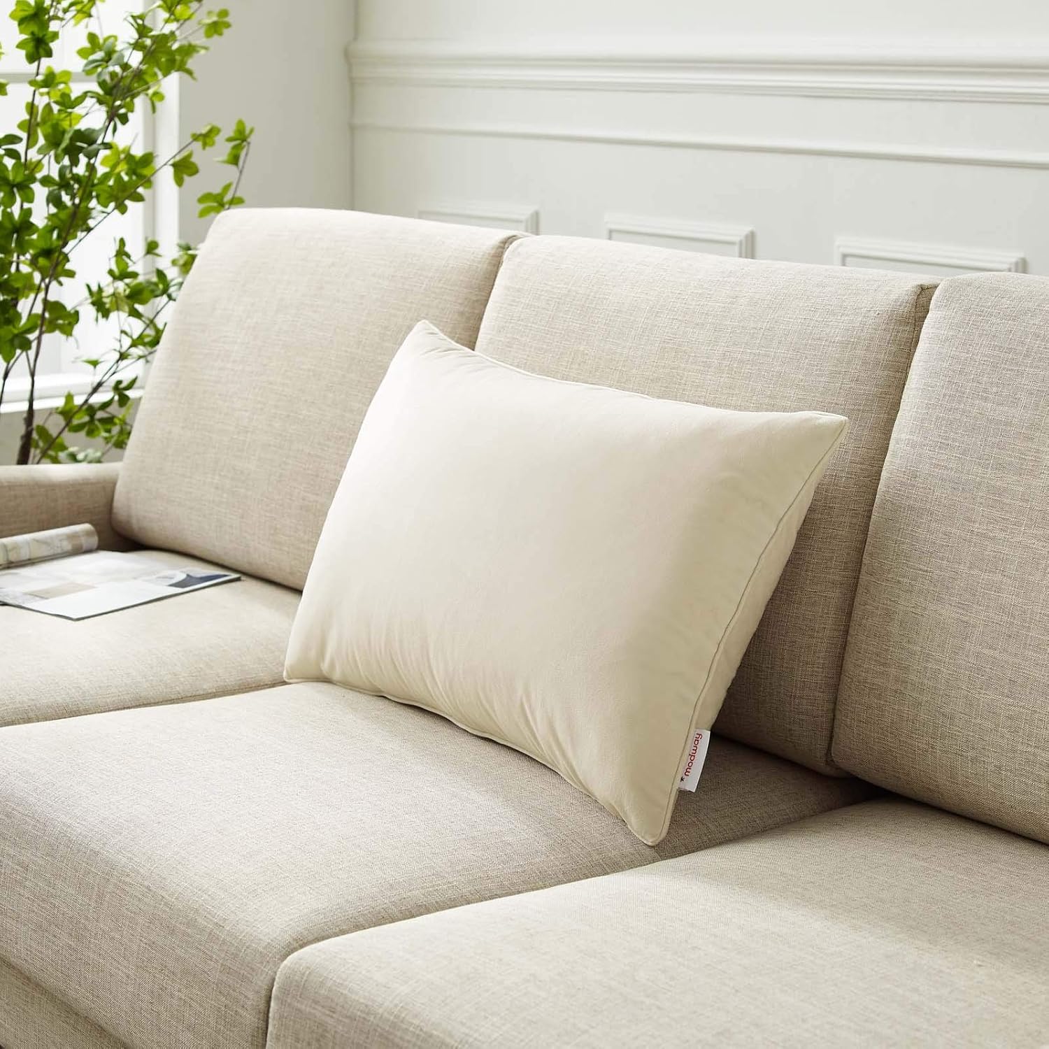 Modway Lumbar Performance Velvet Accent Throw Pillow