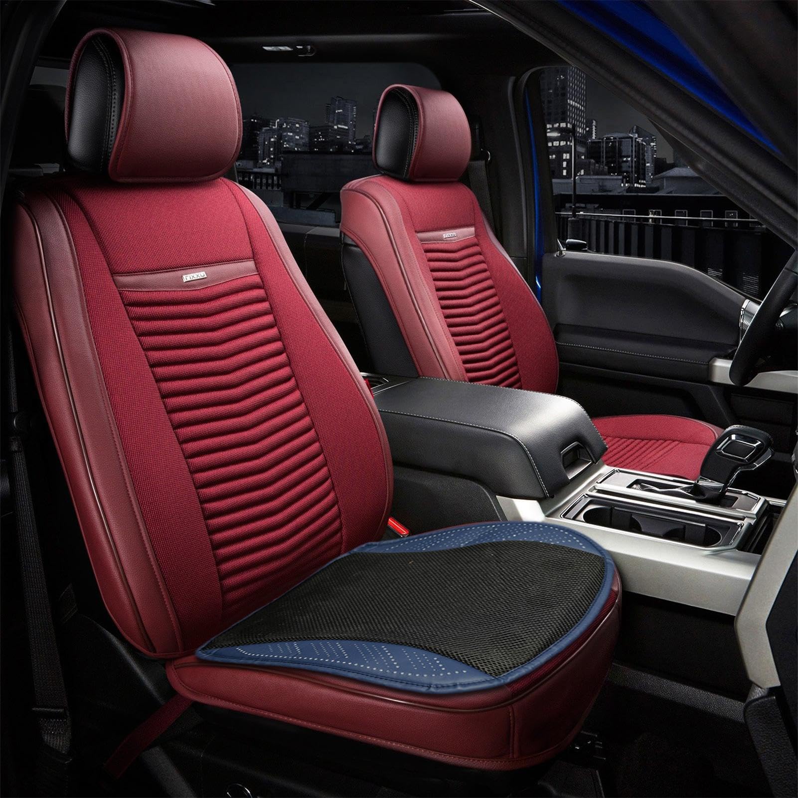 Cojín refrescante para Asiento de automóvil,Cojín refrescante para Asiento | Cojín de Asiento de automóvil Transpirable con Flujo de Aire con 5 Ventiladores - Cojín de Asiento con
