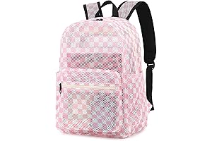 Checkered Mesh Backpack: Vibrant and Ventilated
