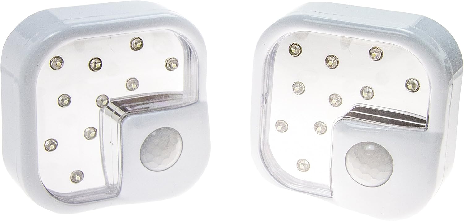 SE 10-LED Sensor Light (2-Pack), White - FL8403-10-2