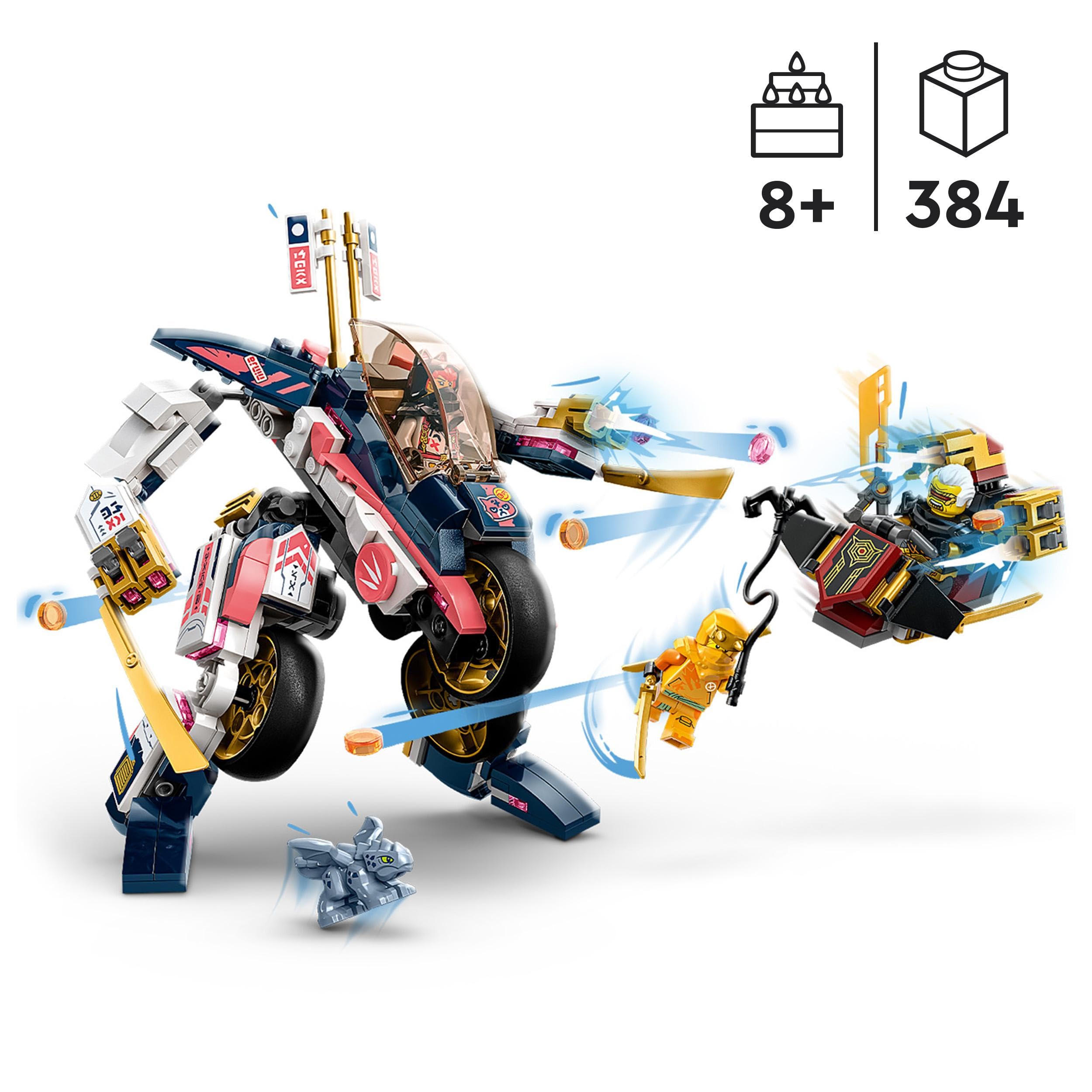 LEGO 71792 NINJAGO Soras transformierender Mech-Bike-Renner