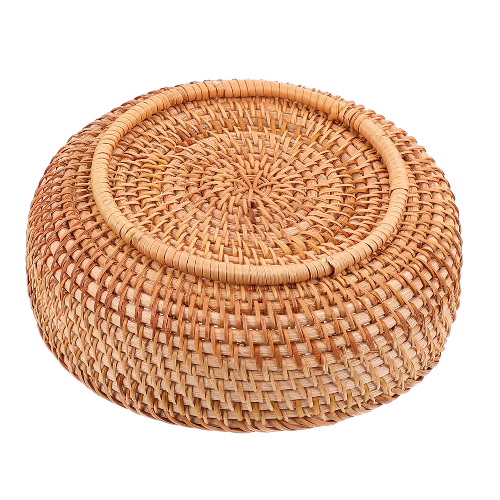 ROMISBABA 1Pc Rattan Fruit Basket Durable Woven Storage Basket for Home Kitchen Rustic Design for Organizing Fruits Bread Decorative Items Nature Material