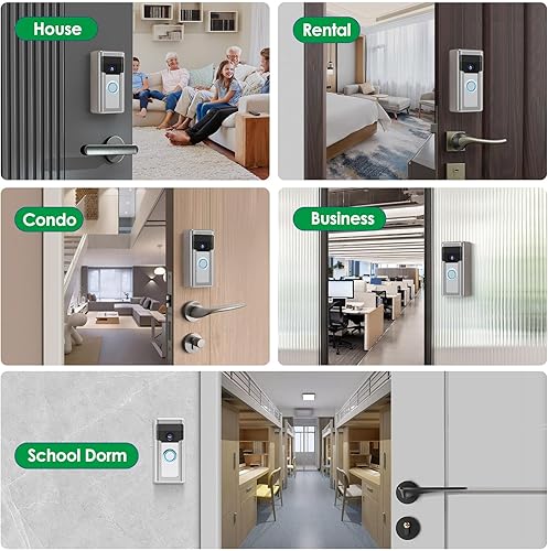 Miniatura 20 de Liwin Soporte adhesivo de metal para timbre de video compatible con timbre de video inalámbrico Ring/Blink, soporte de montaje sin taladro