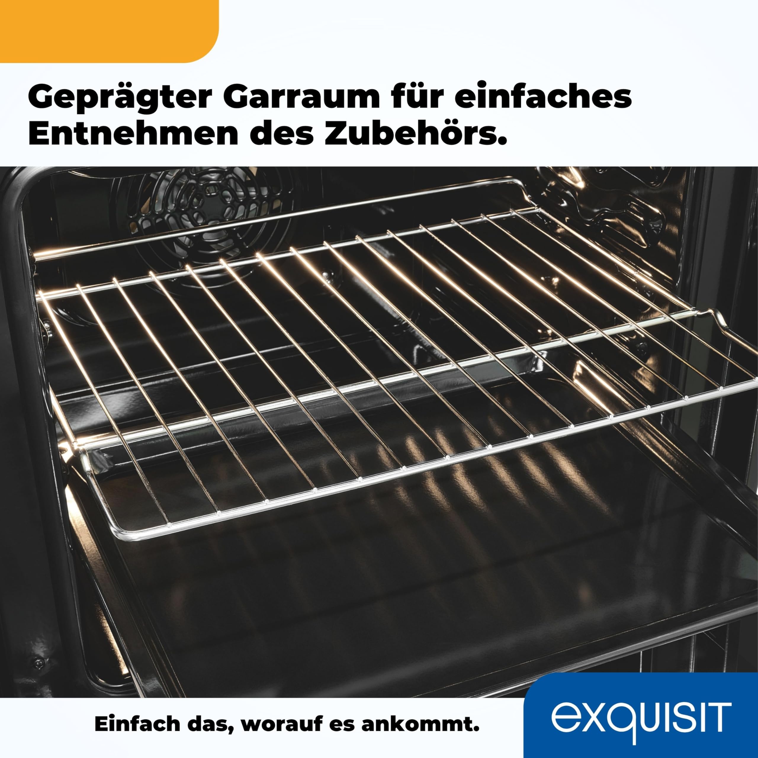 Exquisit Einbaubackofen EBE255-U-020 schwarz 59,0 l Garraum Umluft 60 cm