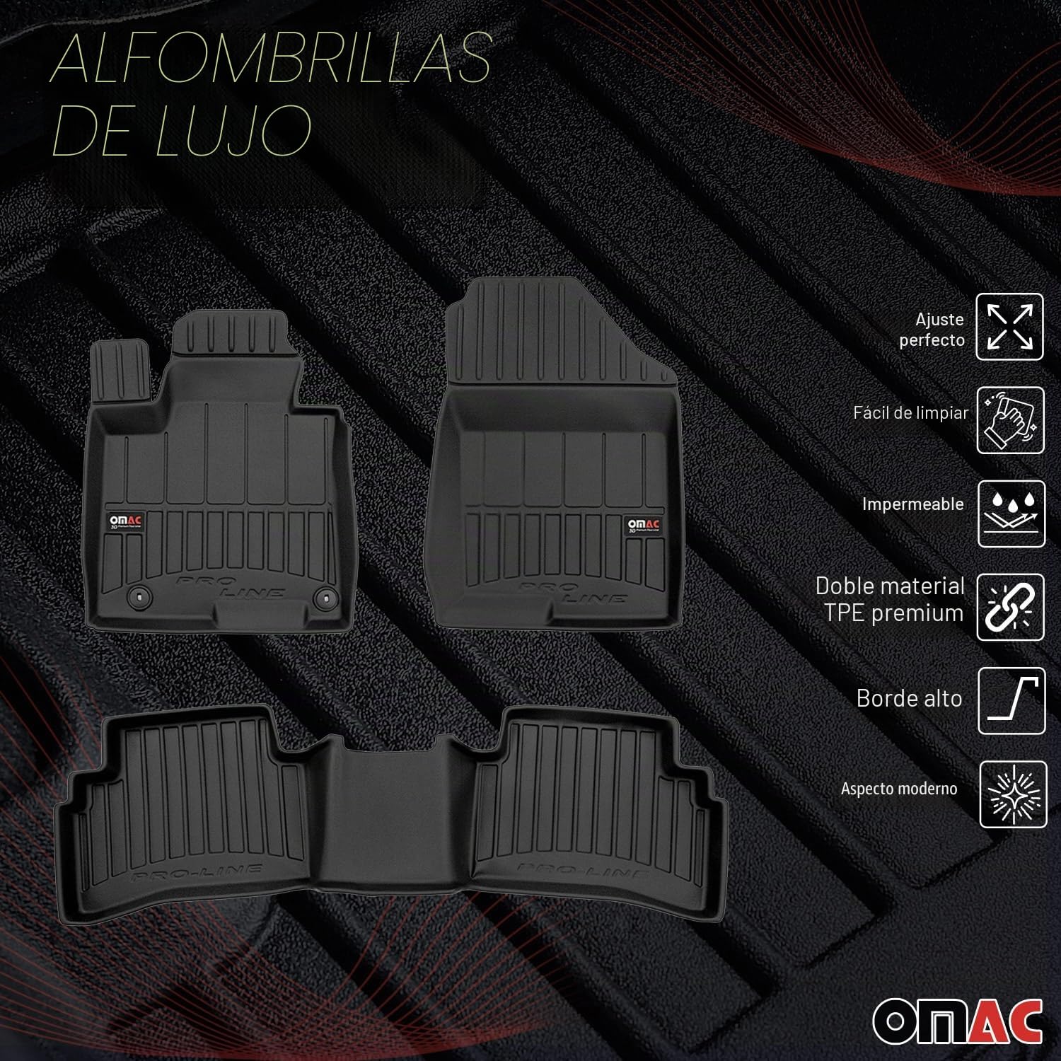 OMAC Alfombrillas de Goma Compatibles con Hyundai Tucson 2021-2025 Premium TPE Alfombrillas de Coche 4tlg